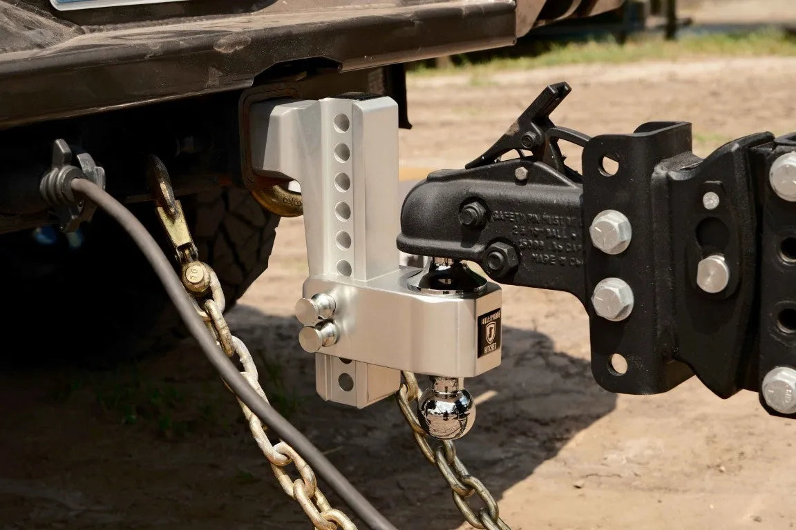 2.5&quot; Aluminum Medium Duty 6&quot; Drop/Rise Hitch In Use 